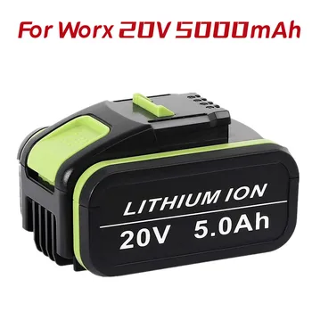 5.0 Ah 20V litija-jonu rezerves akumulators par Worx WA3551 WA 3551.1 WA3553 WA3641 WG629E WG546E WU268 par worx elektroinstrumenti