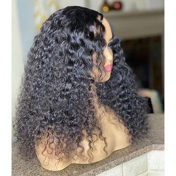Dabas Black, 24 collu Kinky Cirtaini U Daļa Parūka Eiropas Remy Human Hair Ilgi Glueless Ebreju Mīksto Parūka Melnās Sievietes Ikdienas