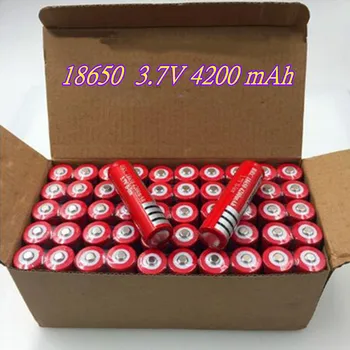 100% jauns oriģināls 18650 Rechargable Battery 18650 4200 mAh 3,7 V Akumulators LED Laternu lāpu