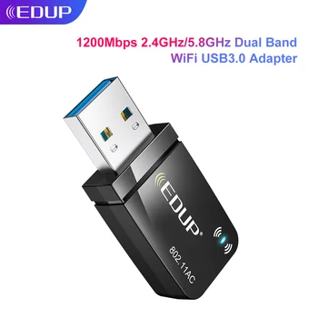 EDUP 1300Mbps USB3.0 Wifi Adapteri Tīkla Kartes 5.8 Ghz 2.4 Ghz Dual Band Wireless Win11 USB MAIŅSTRĀVAS Adapteri PC Desktop Laptop