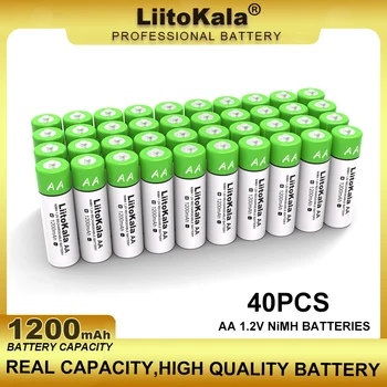 40PCS Liitokala Jaunu 1,2 V AA 1200mAh Ni-MH Akumulatoru Temperatūras rādītāju Tālvadības pulti, Peli, Rotaļlietas Baterijas, Vairumtirdzniecība